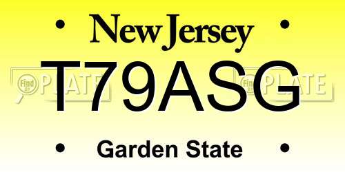 T79ASG New Jersey License Plate