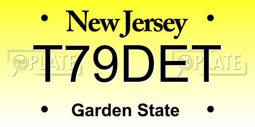 T79DET New Jersey License Plate