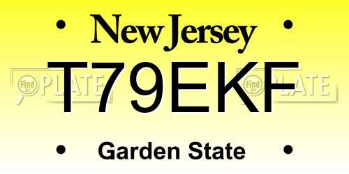 T79EKF New Jersey License Plate