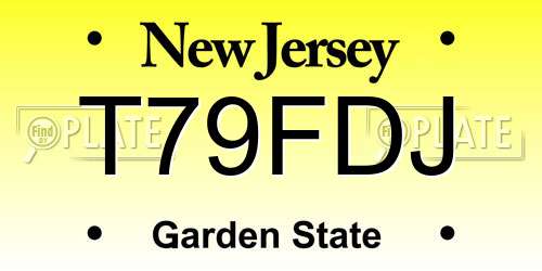T79FDJ New Jersey License Plate