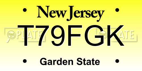 T79FGK New Jersey License Plate