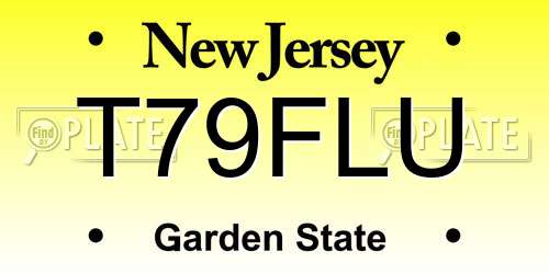 T79FLU New Jersey License Plate