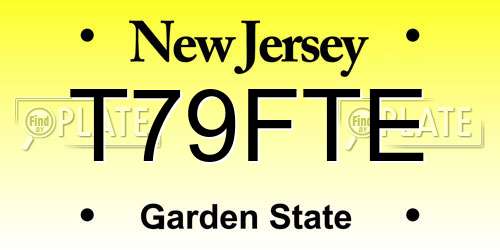 T79FTE New Jersey License Plate