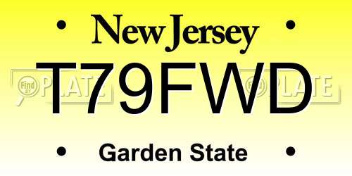 T79FWD New Jersey License Plate
