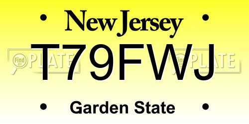 T79FWJ New Jersey License Plate