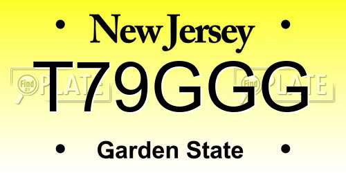 T79GGG New Jersey License Plate