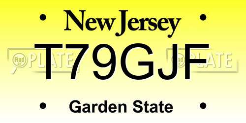 T79GJF New Jersey License Plate