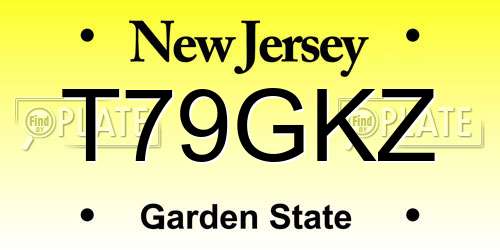 T79GKZ New Jersey License Plate