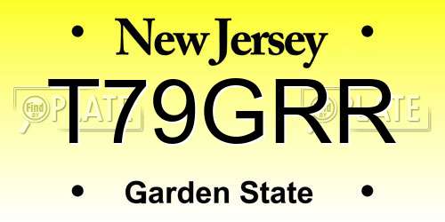 T79GRR New Jersey License Plate