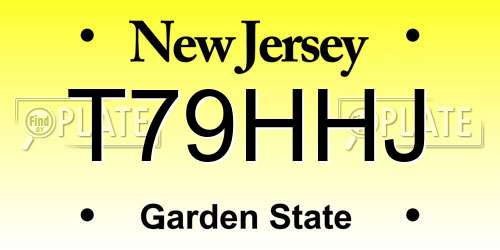 T79HHJ New Jersey License Plate
