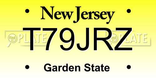 T79JRZ New Jersey License Plate