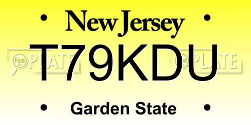 T79KDU New Jersey License Plate