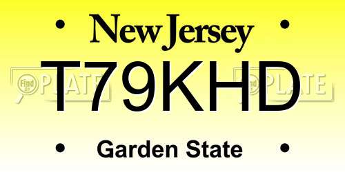 T79KHD New Jersey License Plate