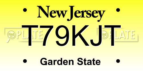 T79KJT New Jersey License Plate