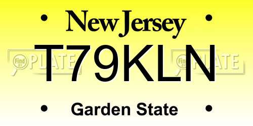 T79KLN New Jersey License Plate