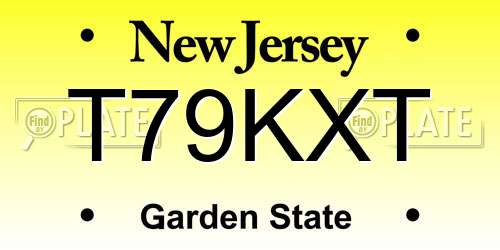 T79KXT New Jersey License Plate