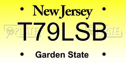 T79LSB New Jersey License Plate