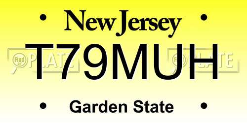 T79MUH New Jersey License Plate