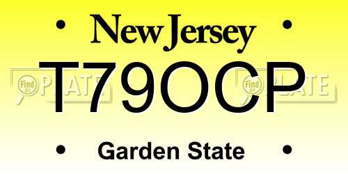 T79OCP New Jersey License Plate