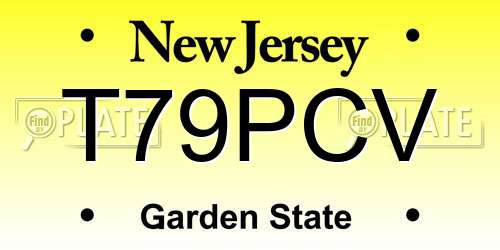 T79PCV New Jersey License Plate