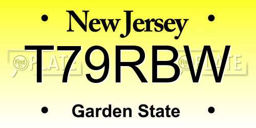 T79RBW New Jersey License Plate
