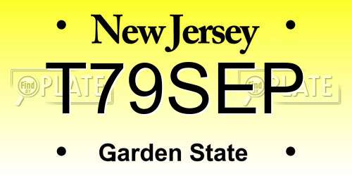 T79SEP New Jersey License Plate