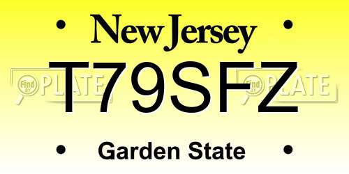 T79SFZ New Jersey License Plate