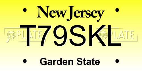 T79SKL New Jersey License Plate