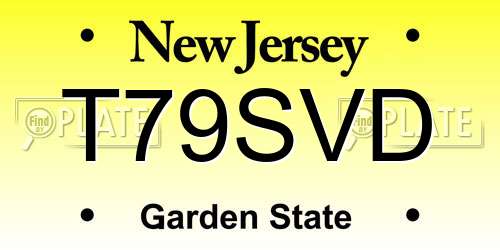T79SVD New Jersey License Plate