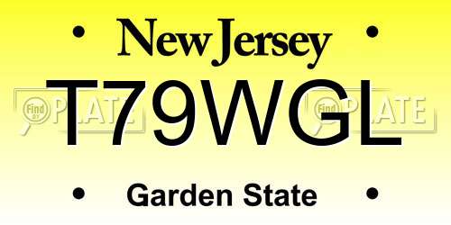 T79WGL New Jersey License Plate