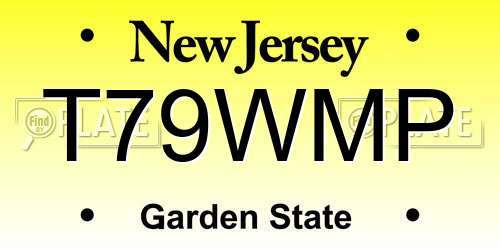 T79WMP New Jersey License Plate