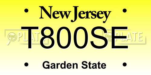 T800SE New Jersey License Plate
