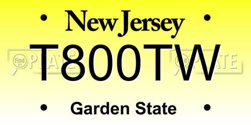 T800TW New Jersey License Plate