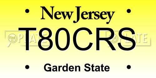 T80CRS New Jersey License Plate