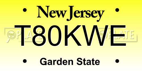 T80KWE New Jersey License Plate