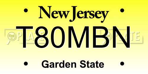T80MBN New Jersey License Plate