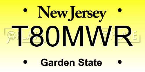 T80MWR New Jersey License Plate