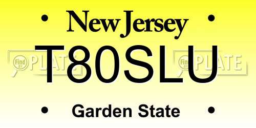 T80SLU New Jersey License Plate