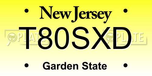 T80SXD New Jersey License Plate