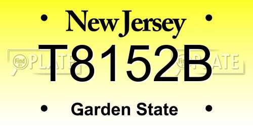 T8152B New Jersey License Plate