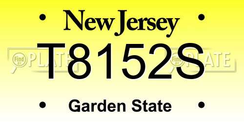 T8152S New Jersey License Plate