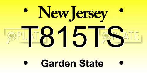 T815TS New Jersey License Plate
