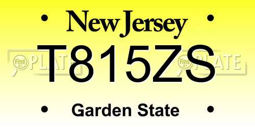 T815ZS New Jersey License Plate