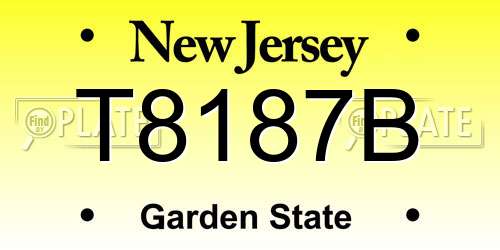 T8187B New Jersey License Plate