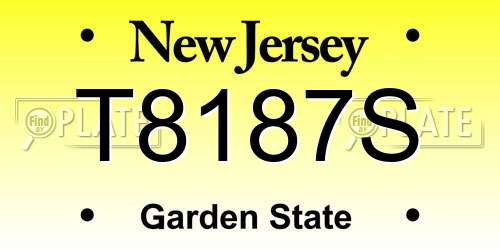 T8187S New Jersey License Plate