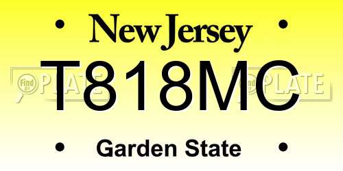 T818MC New Jersey License Plate