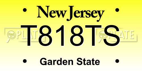 T818TS New Jersey License Plate