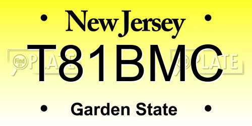 T81BMC New Jersey License Plate