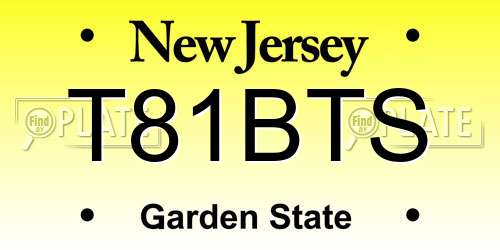 T81BTS New Jersey License Plate