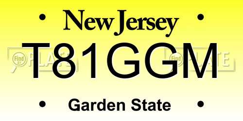 T81GGM New Jersey License Plate